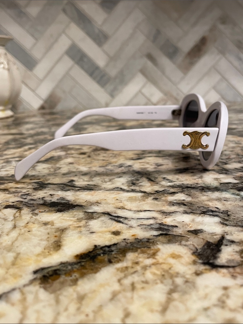 Celine White Oval Sunglasses - Picture 7 of 13